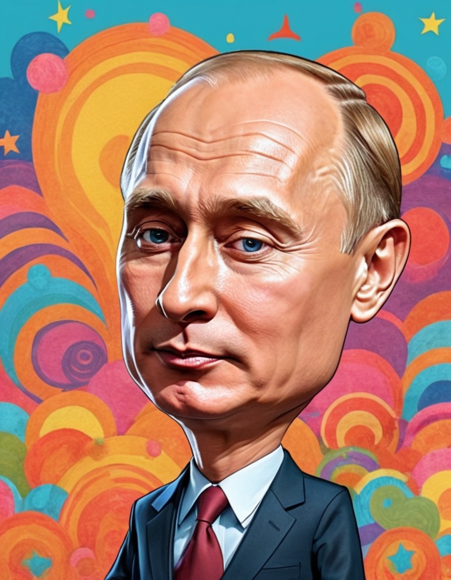 vladimir putin, caricature, surreal, whimsical, art, politics