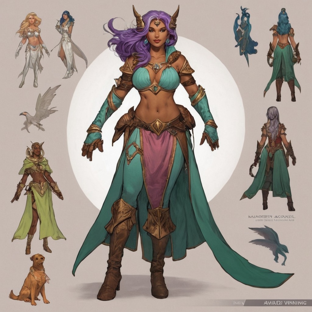 digitalart, characterdesign, adoptable, warrior, magic, mage, dreamup, ai_art