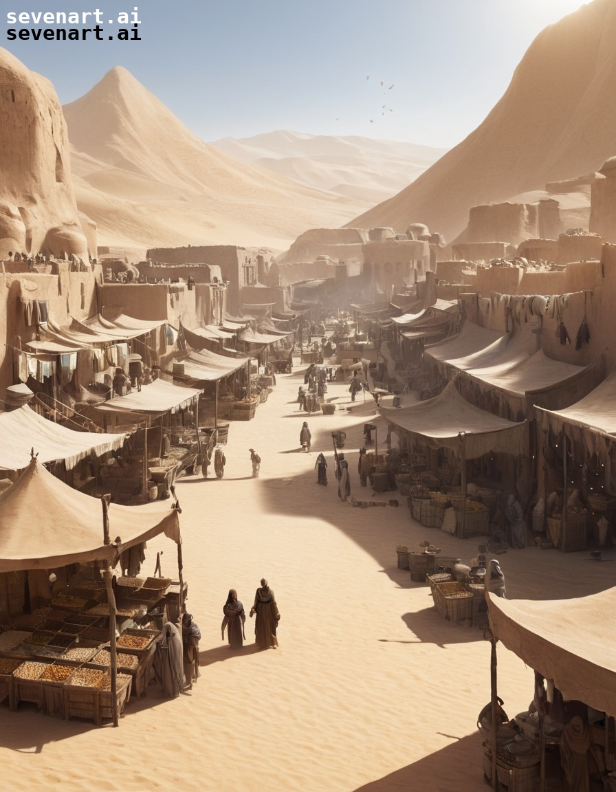 desert, marketplace, water scarcity, spice trading, sietch tabr, dune