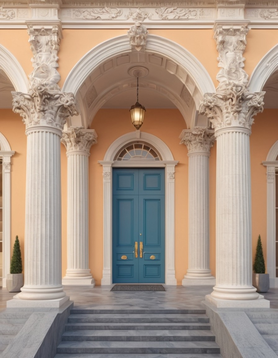 neoclassical architecture, building facade, columns, arches, architecture