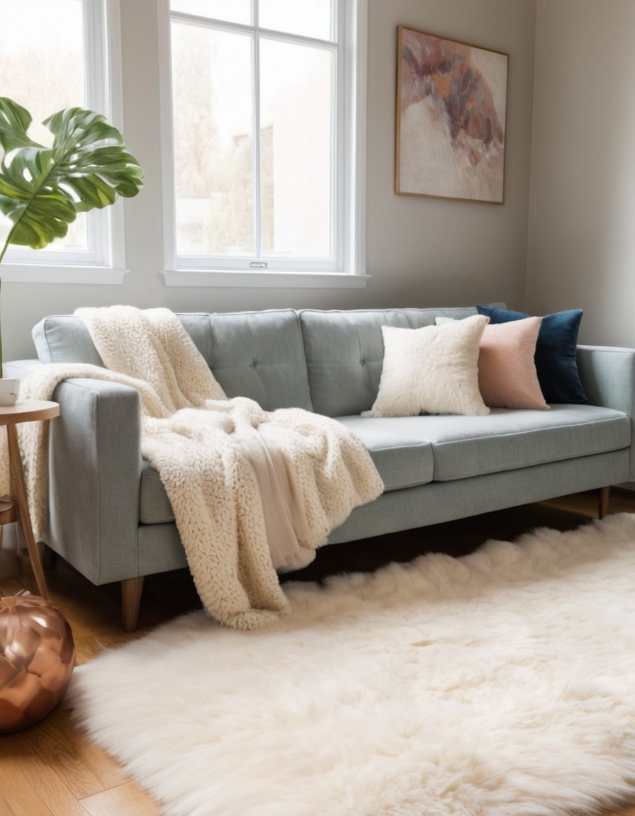 fluffy rug, comfortable sofa, lounging, home decor, home, interior