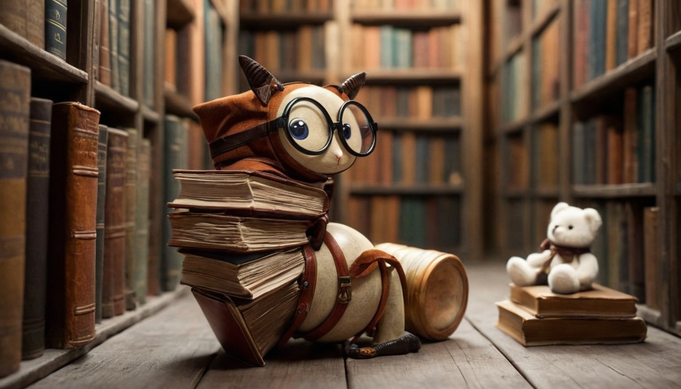 books, digitalart, magic, bookworm, origami, teddybear