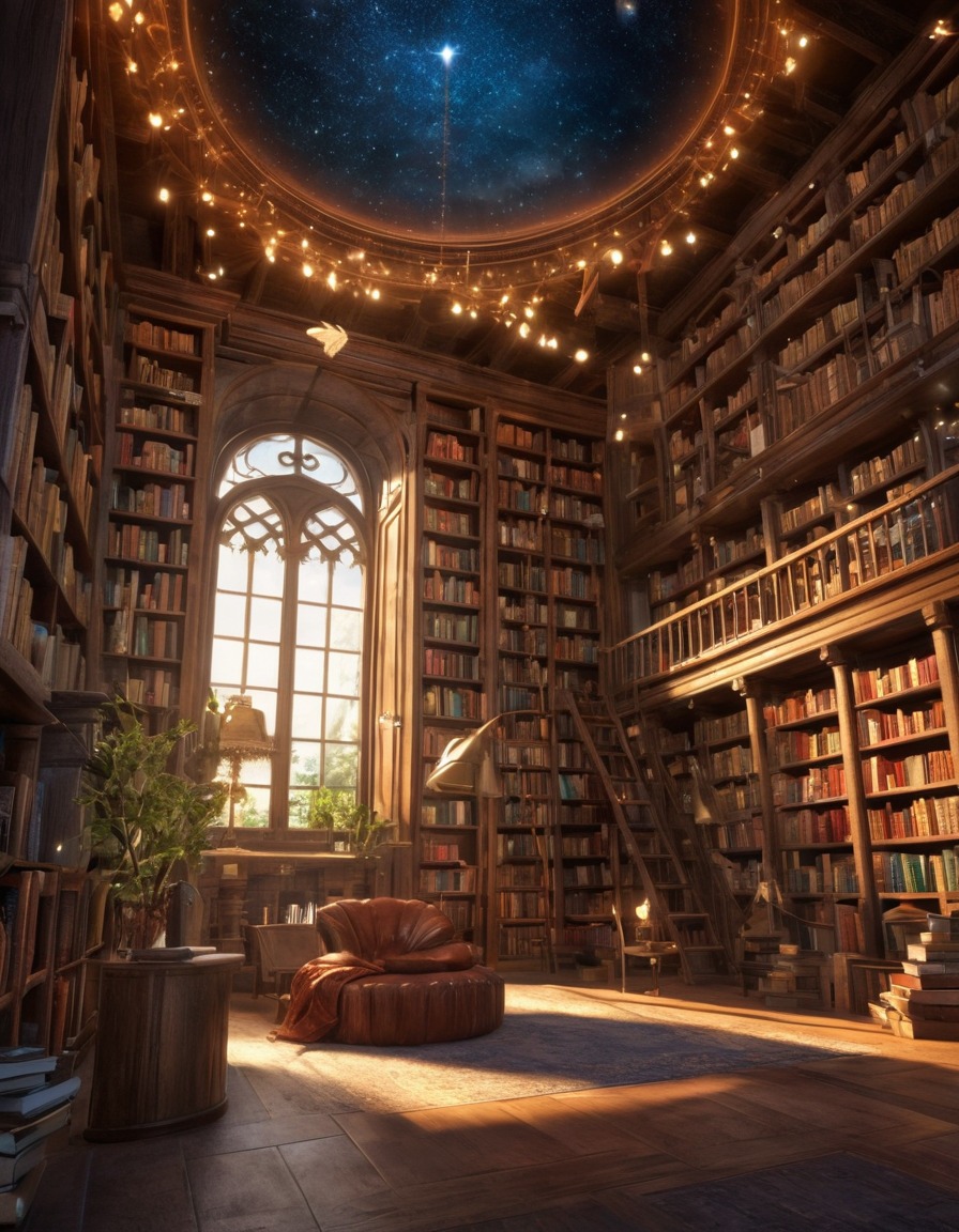 magical library, flying books, self-reading books, interactive experience, enchanted, literary magic, visitor attractions