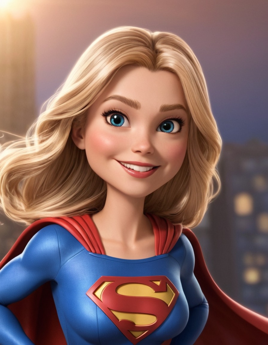 funny caricature, dc comics, supergirl, humor, satire