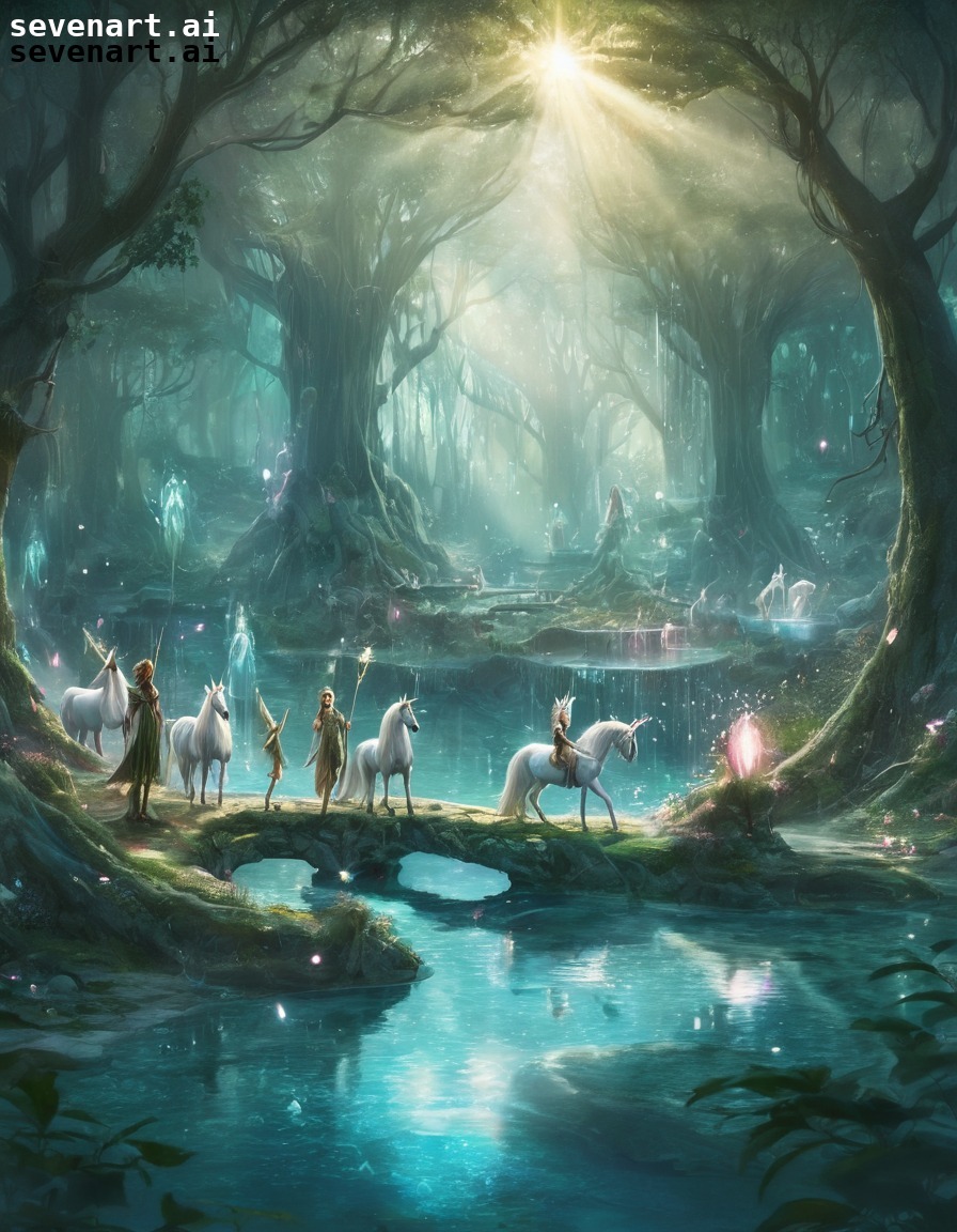 fantasy, mystical, forest, elves, fairies