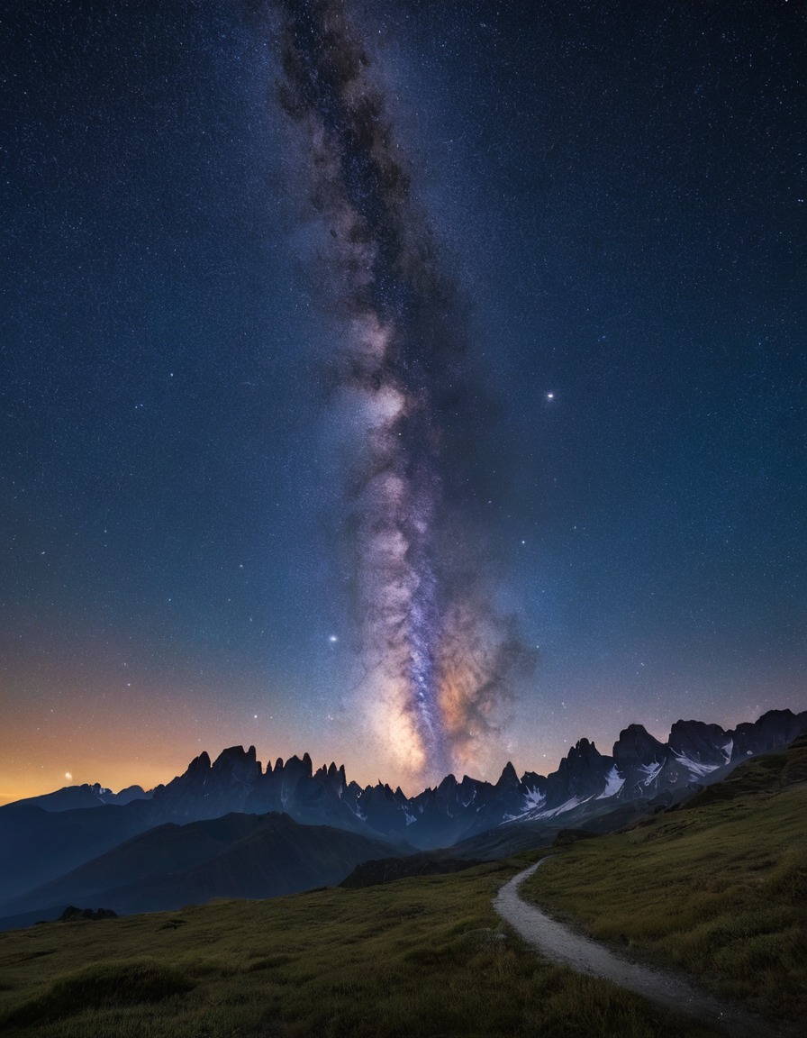 milky way, galaxy, mountains, astronomy, stars