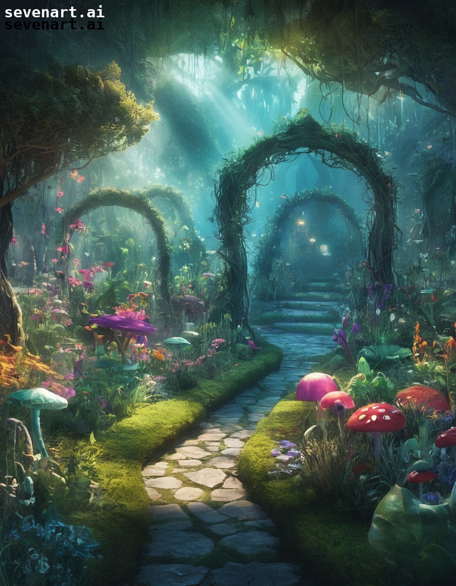 enchanted, garden, plants, communication, fantasy