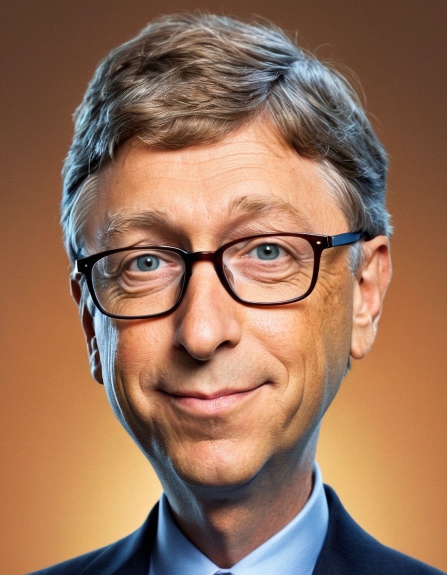 bill gates, caricature, humor, tech billionaire, microsoft, funny, satire