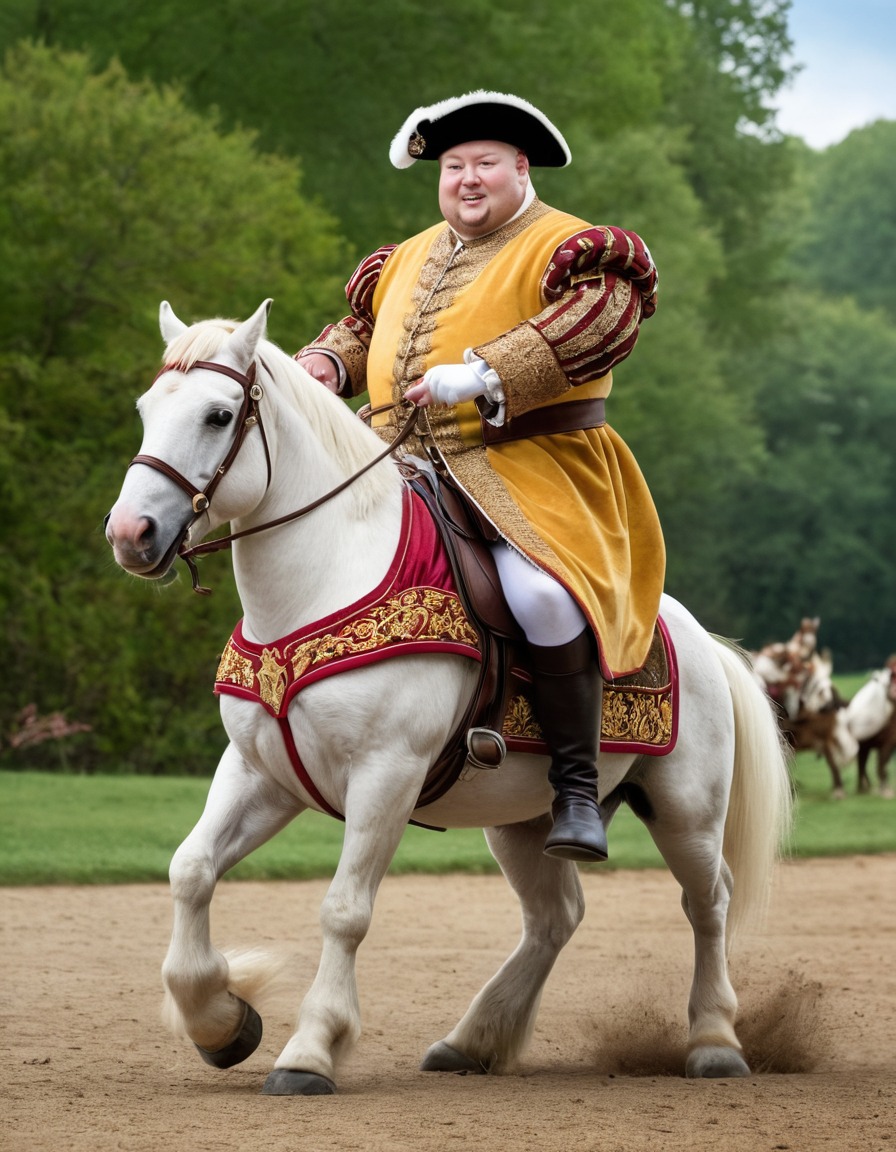 chubby henry viii, miniature horse, comical moment, historical figure, fat