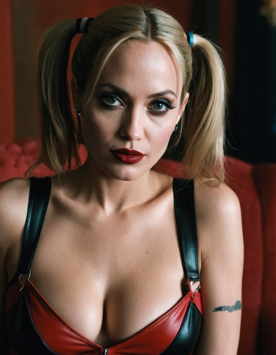 harley quinn, angelina jolie, dc comics, superhero, villain, character portrayal