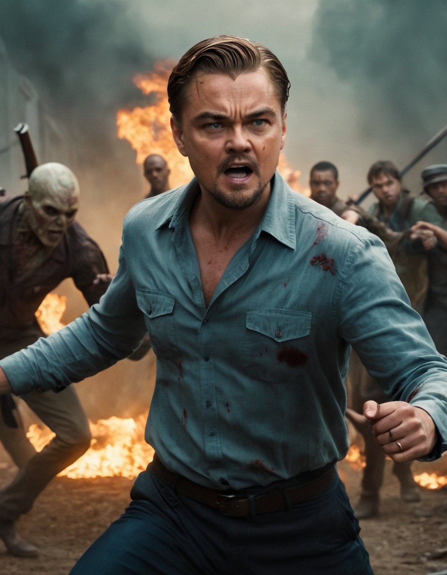 leonardo dicaprio, zombie, fight, hollywood, actor, undead