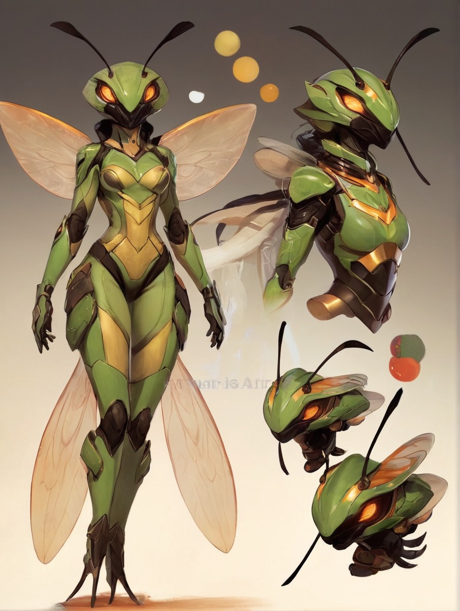 adoptable, characterdesign, charactersheet, exoskeleton, insectgirl, ai_generated, stablediffusion, automatic1111, scorpianpp