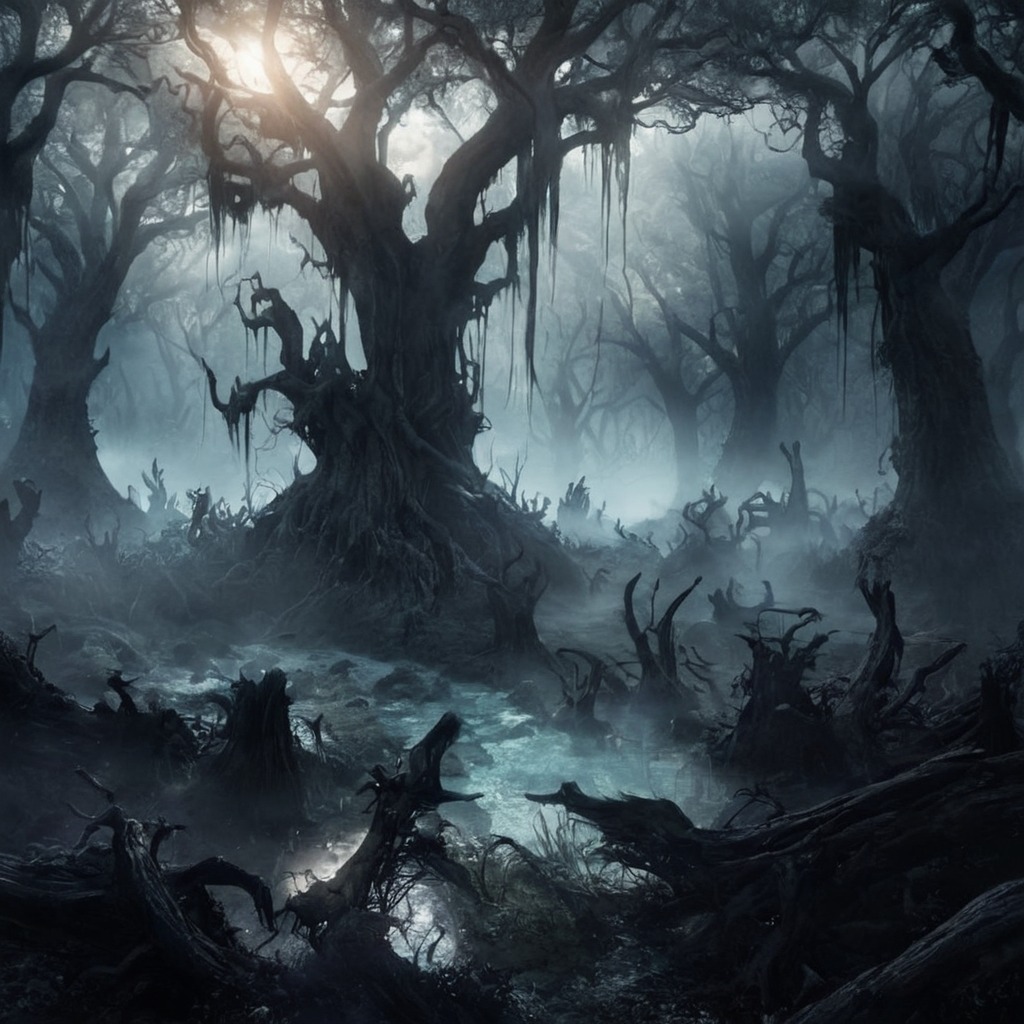 digitalart, horror, fog, swamp