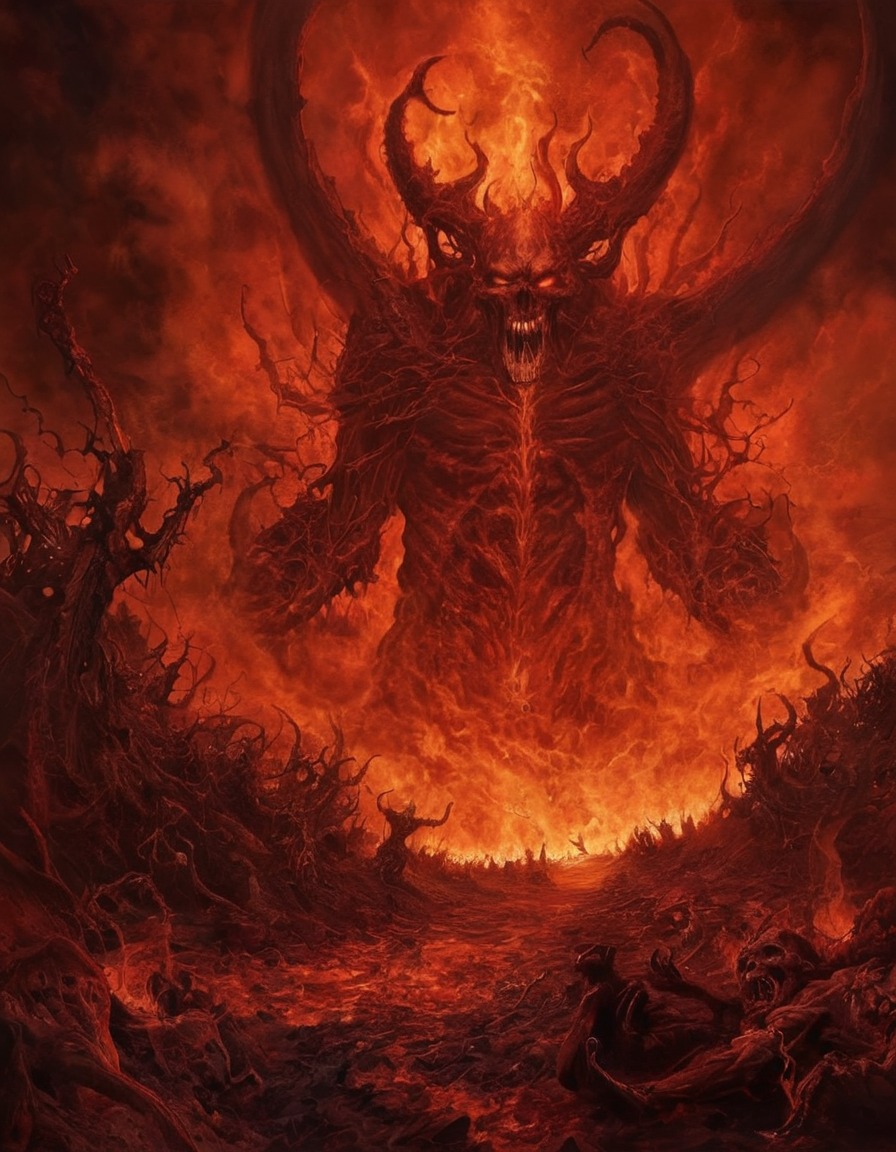 hell, eternal storms, fire, brimstone, apocalyptic, punishment, mythology