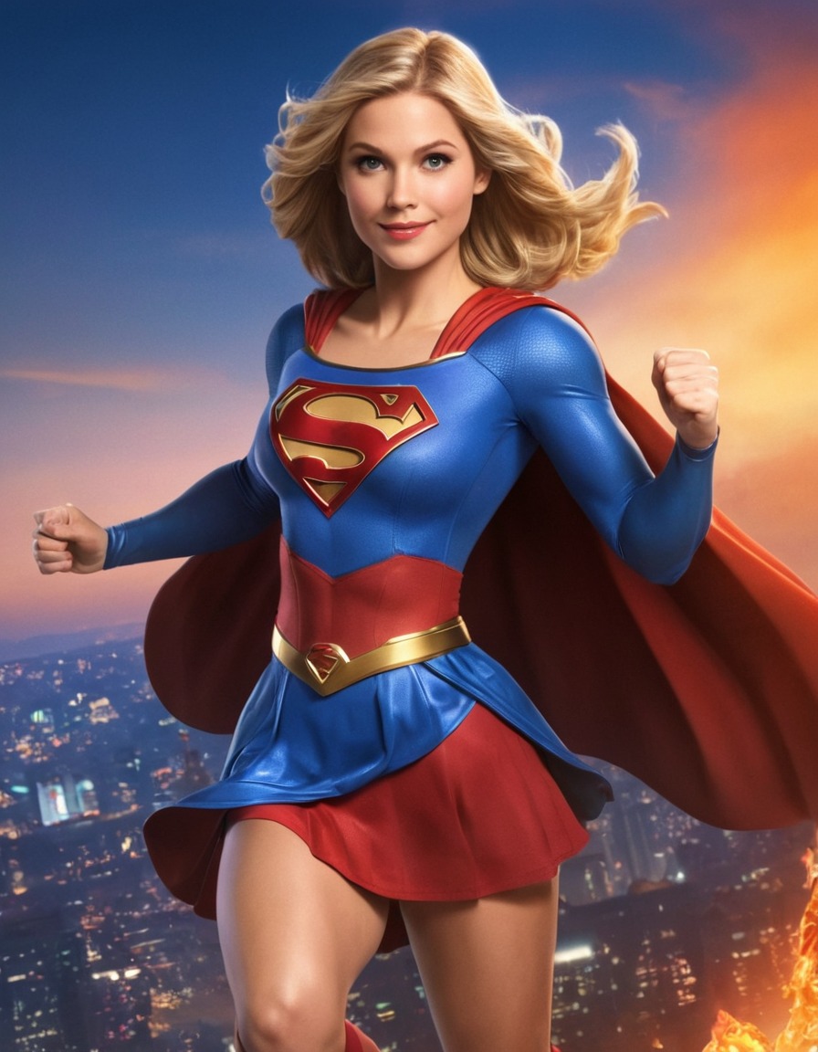 funny caricature, dc comics, supergirl, humor, satire