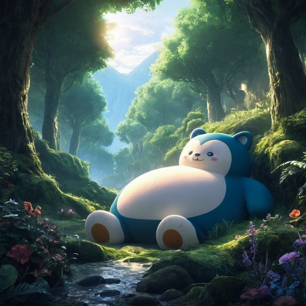 pokemon, snorlax, dailychallenge, ai_generated, ai_artwork