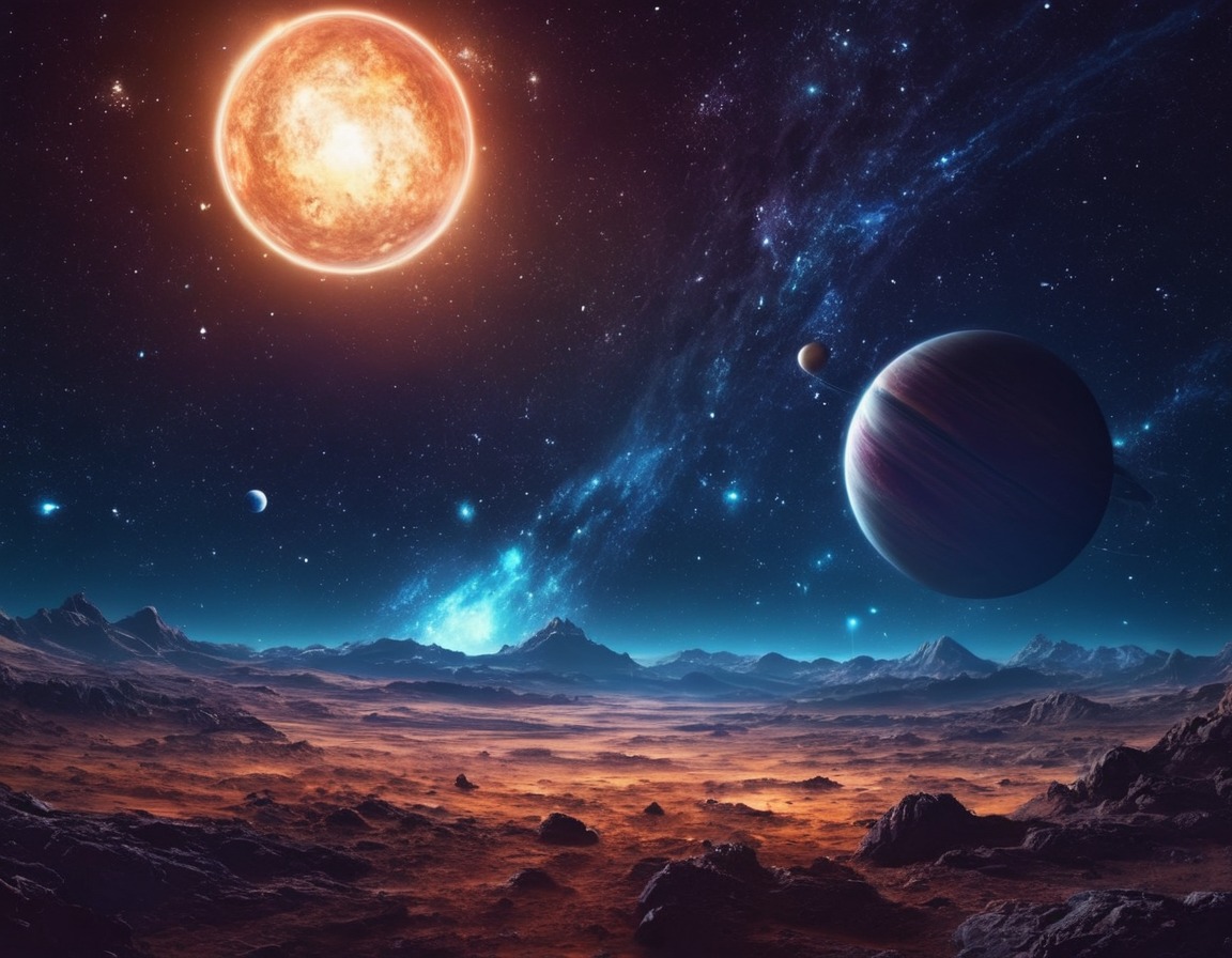 space, planets, stars, mesmerizing, artwork