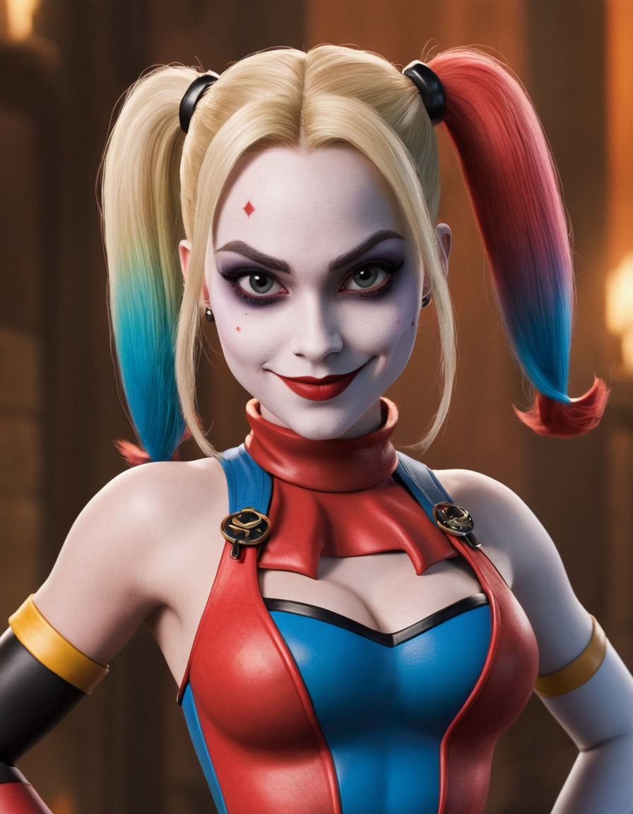 fun, harley quinn, dc comics, comic character, caricature, humor, cartoon