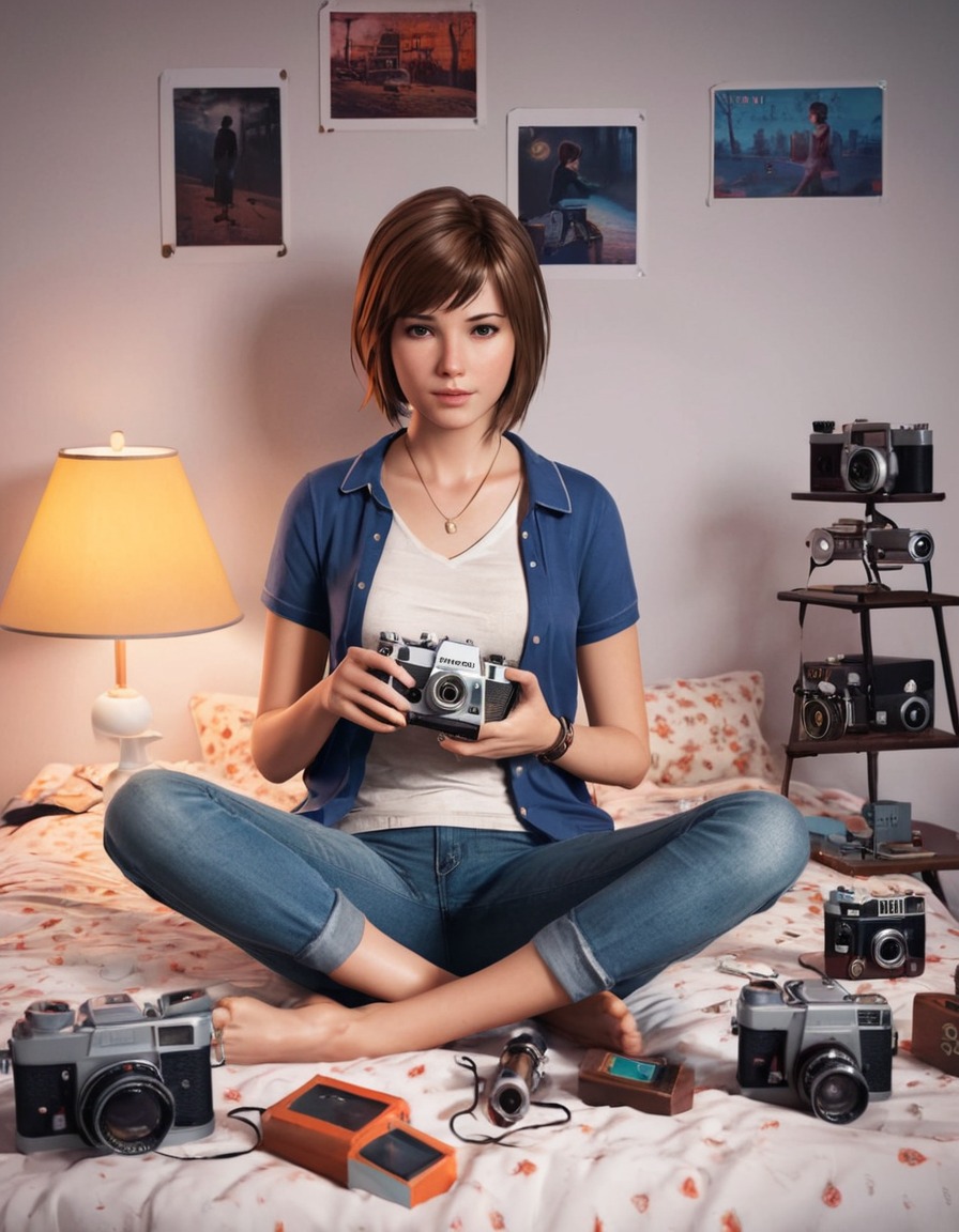 max caulfield, life is strange, vintage cameras, photography, bedroom, games, girls from games