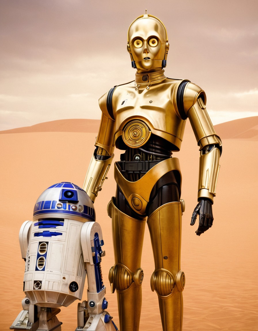 c-3po, r2-d2, droids, star wars, malfunction, reaction, robots, games, movies