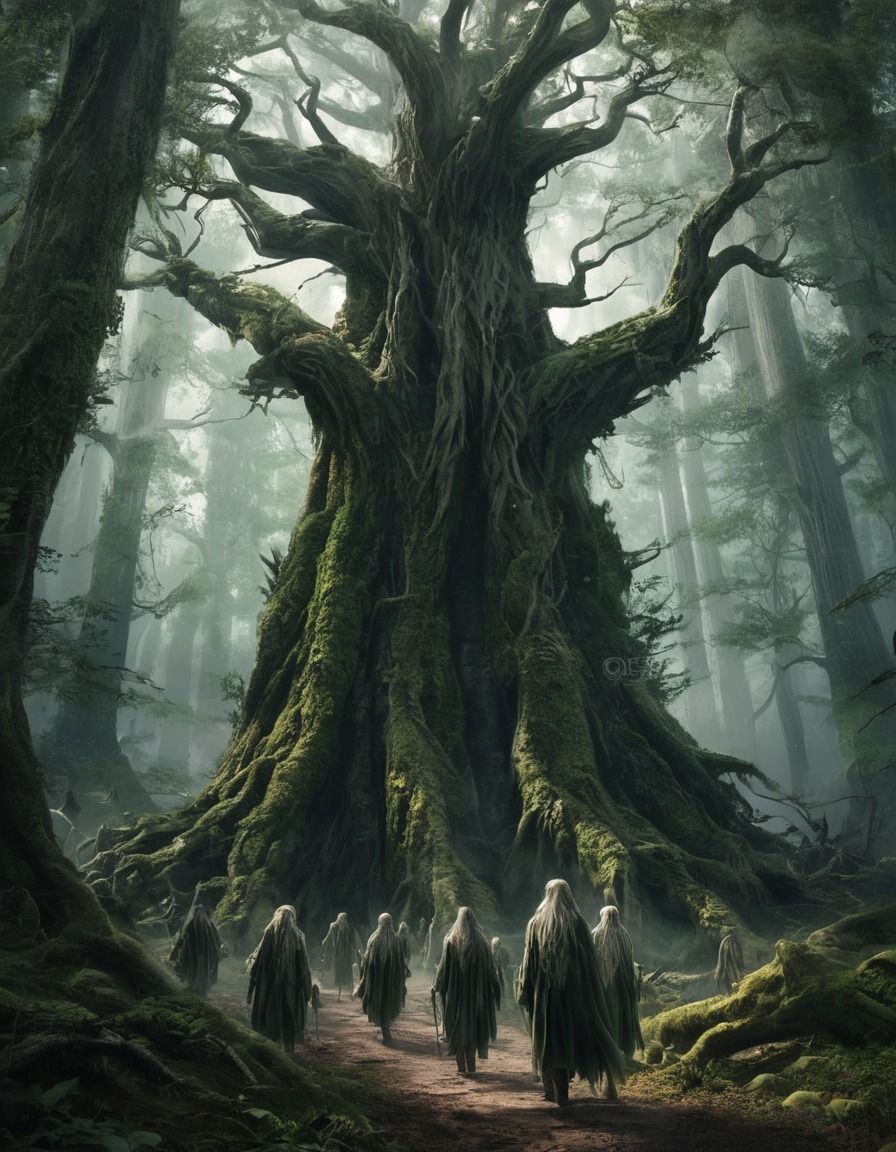 fantasy, ents, fangorn forest, woods, ancient, john tolkien, tolkien