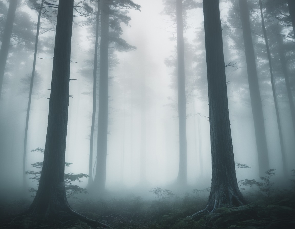 mysterious, fog, forest, ethereal, atmospheric, nature