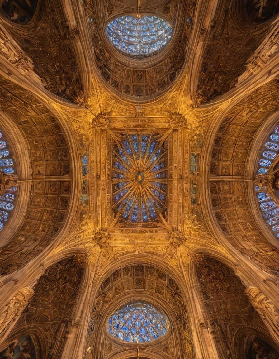 architecture, cathedral, historic, religious, ceiling, design