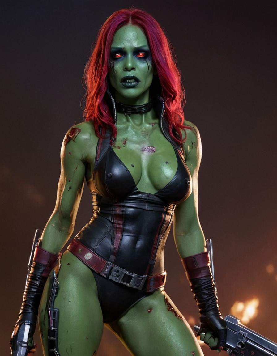 zombie, gamora, guardians of the galaxy, fictional character, horror, marvel, undead