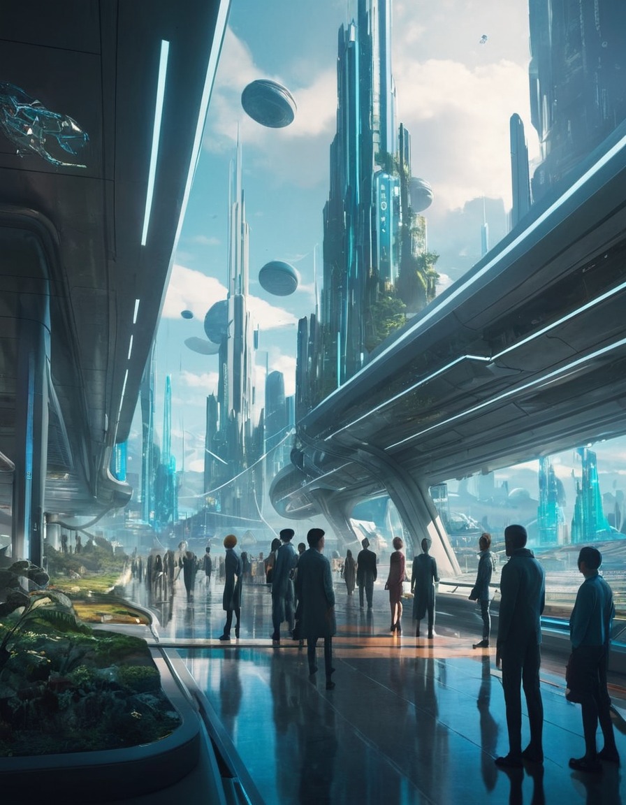 futuristic, utopian, society, technology, integration, future