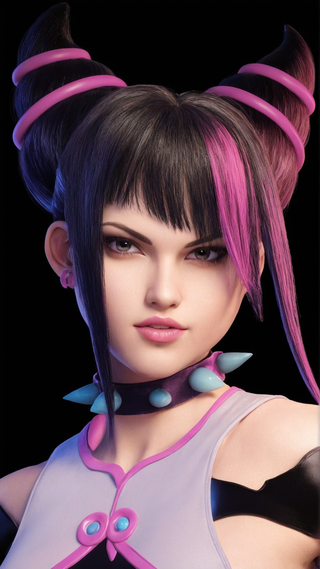 street fighter, juri han, art, purple, sexy, anime