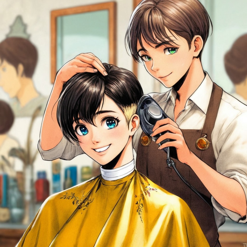 digitalart, barber, barbers, barbershop, buzz, buzzcut, buzzed, cape, clippers, haircut, haircutting, hairdresser, hairdressers, hairdressing, hairstyle, salon, scene, shave, shaved, shaving, stubble, barberchair, animehaircut, barberette