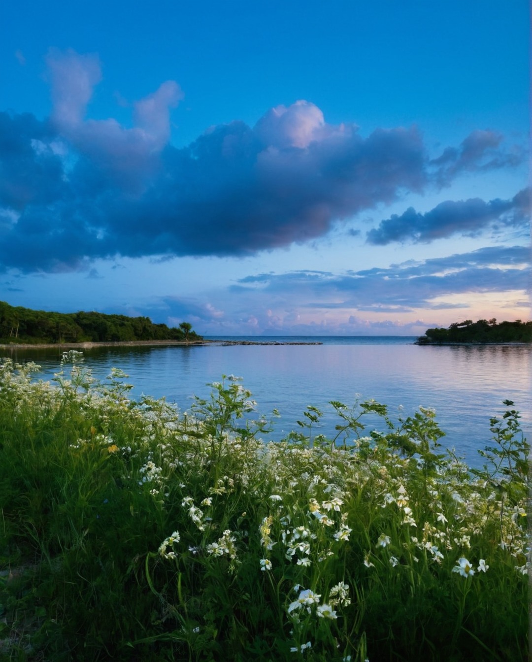 suomi, finland, summer nights, blue hour, evening light, sunset, moon