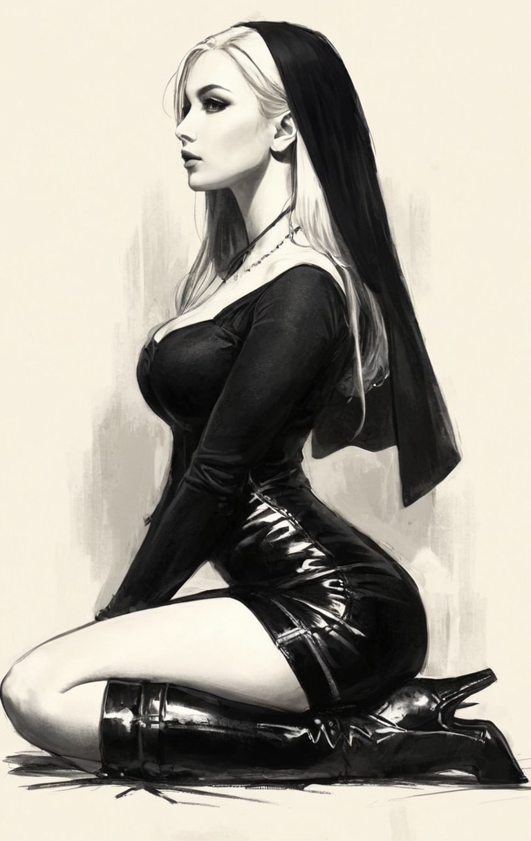 pinup, nun