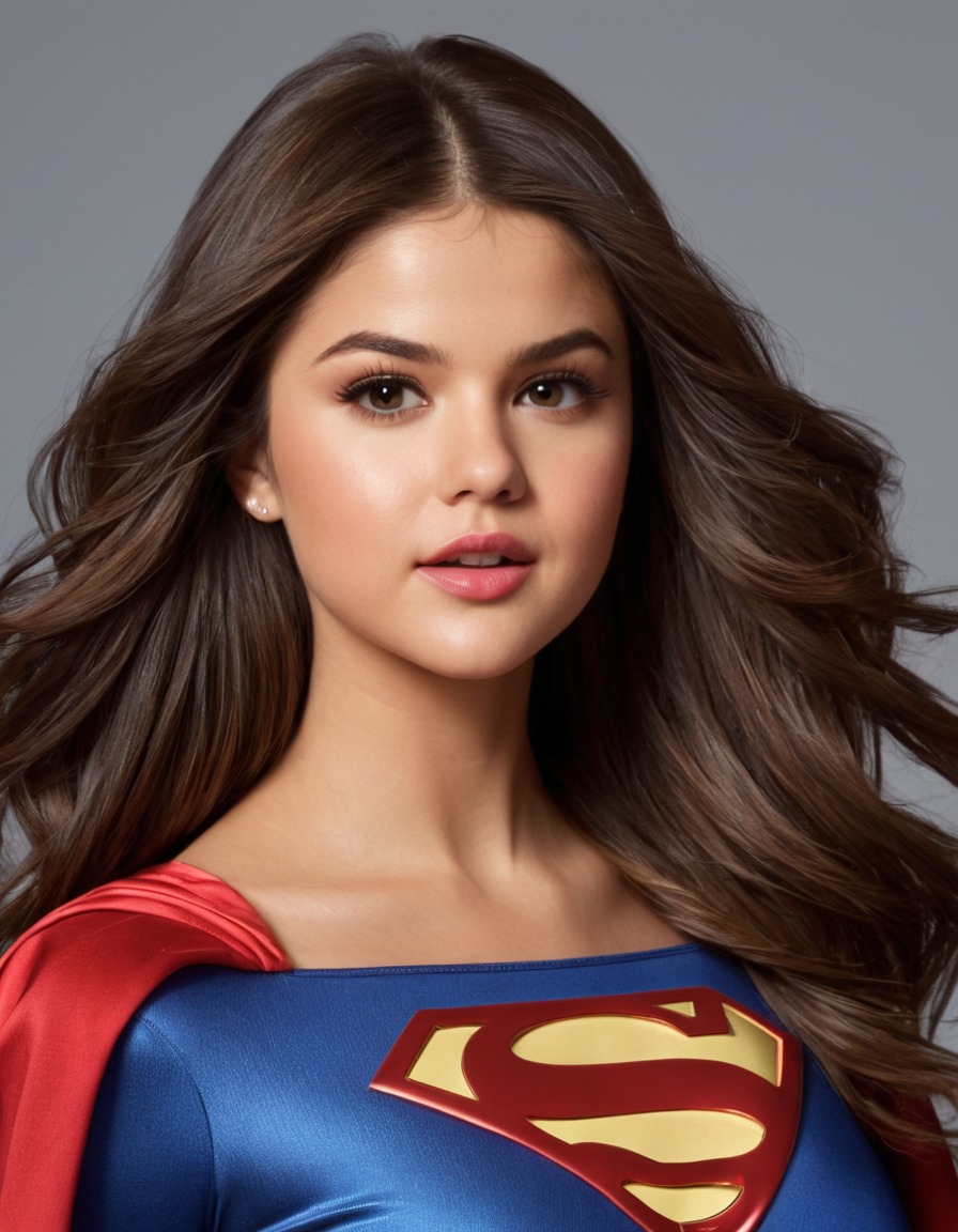 selena gomez, supergirl, celebrity transformation, superhero makeover, actress, fashion icon, music artist