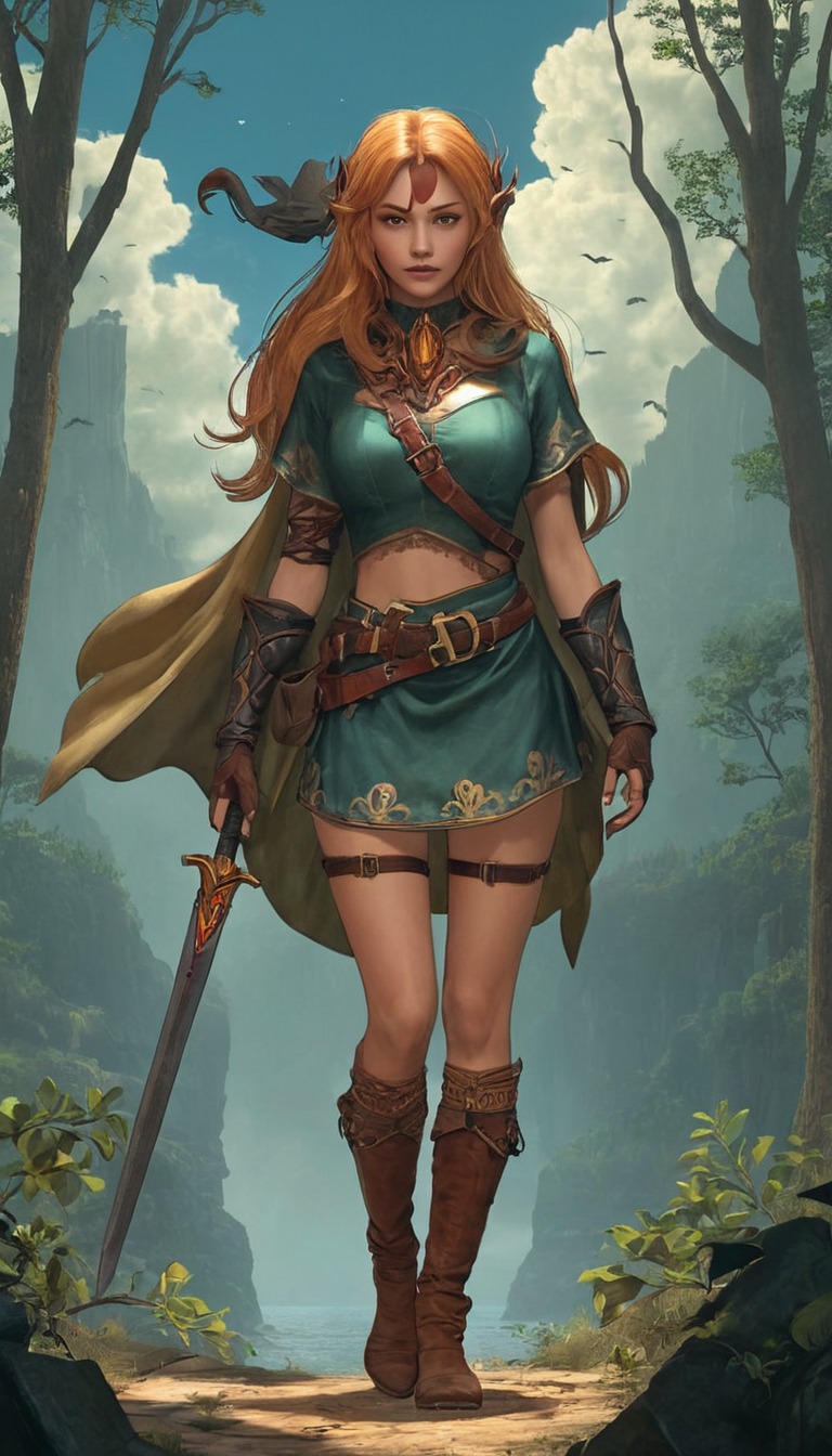 digitalart, fanart, videogamefanart, warrior, princess, nintendo, characterdesign, fantasyart, fantasycharacter, cartoon, anthroart, dailydeviation, hyrule, swords, warriorwomen, dailychallenges