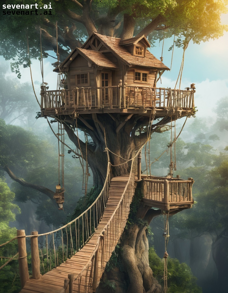 treehouse, whimsical, fantasy, adventure, nature, house, home