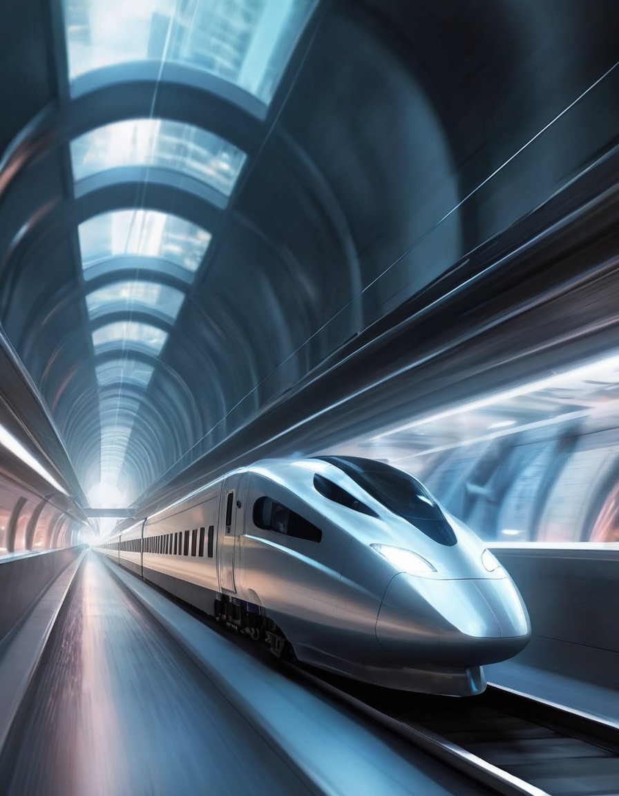 futuristic, train, tunnel, transportation, urban, future