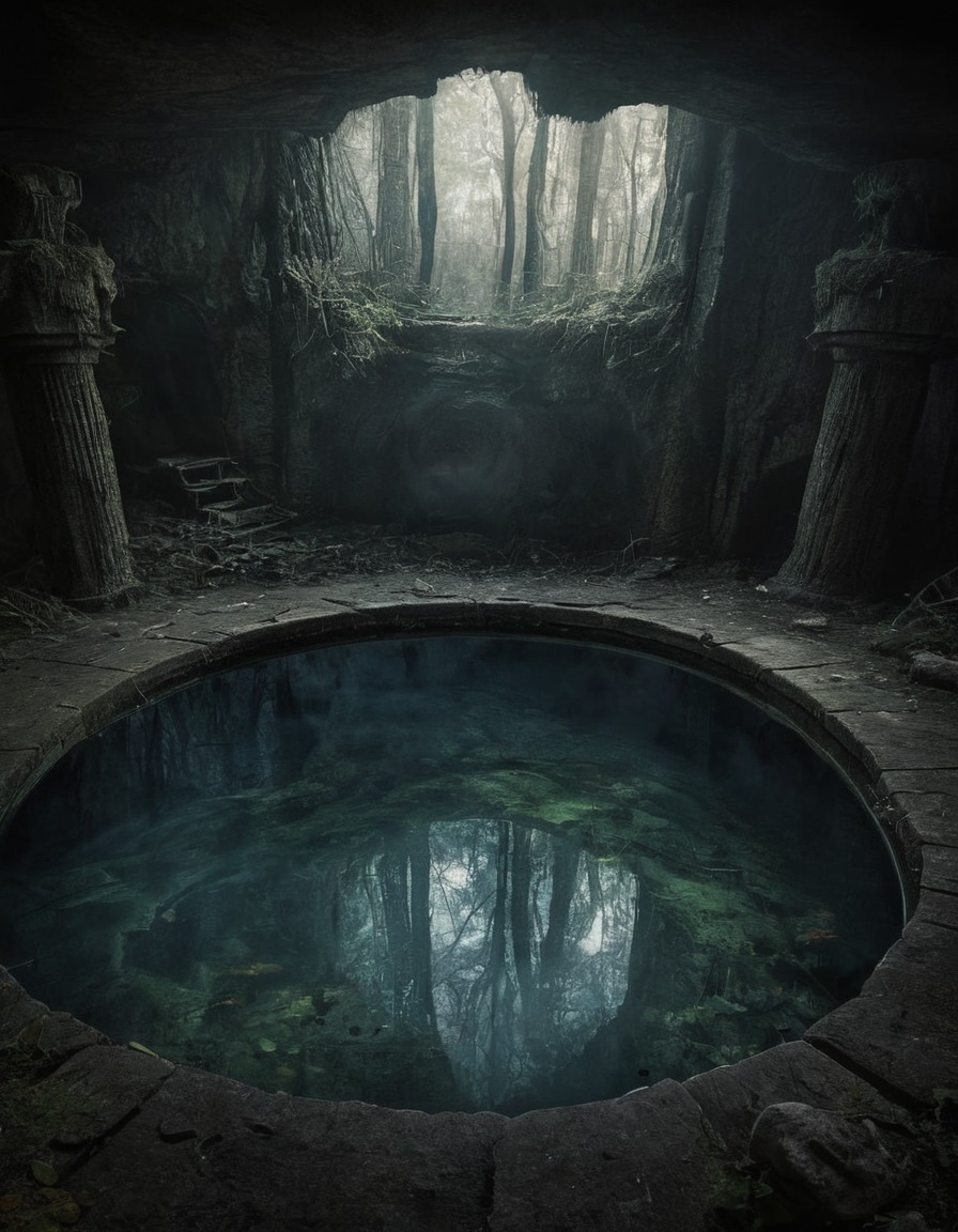 mystical, mirroring pool, hidden truths, enchanted, divination, prophecy