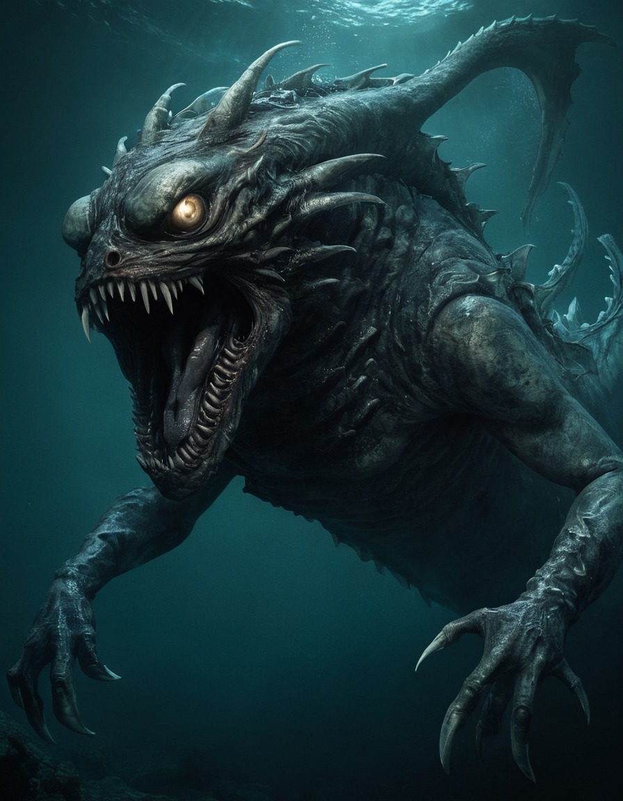 jengu, sea monster, african folklore, mythical creature, horror, legend, water spirit