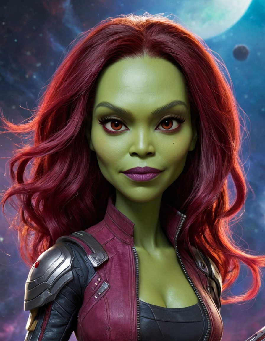 fun, gamora, guardians of the galaxy, caricature, marvel, humor