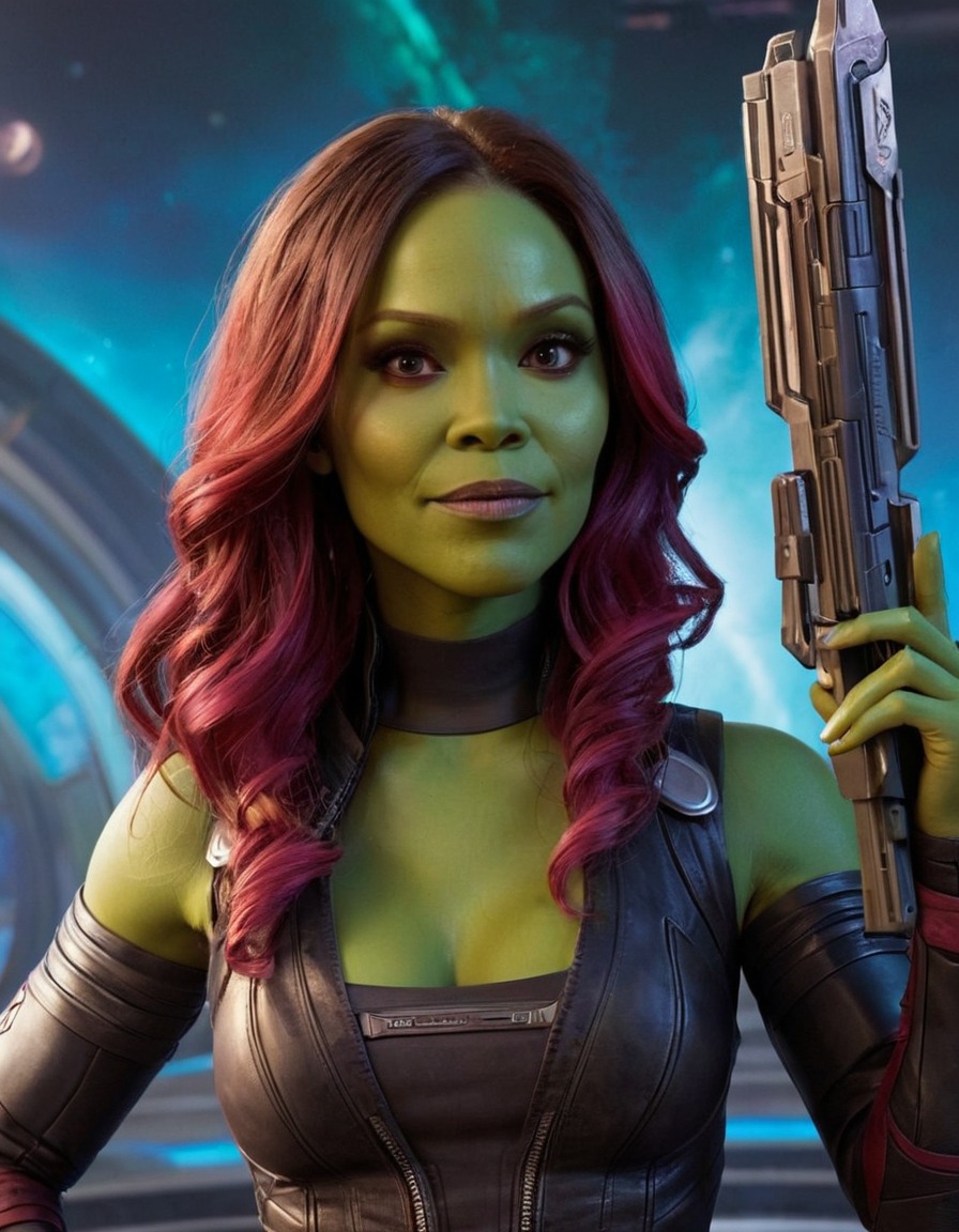 fun, gamora, guardians of the galaxy, caricature, marvel, humor