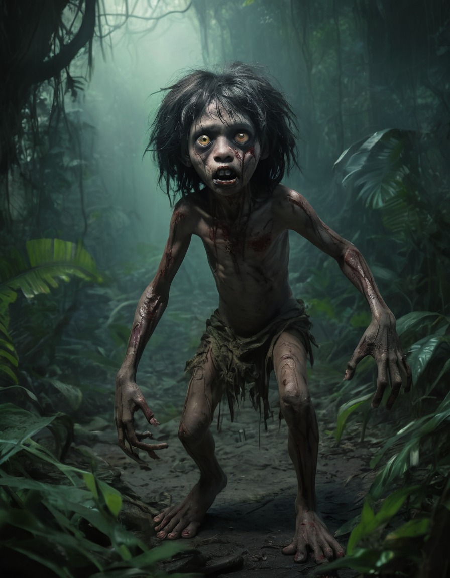 mowgli, zombie, the jungle book, haunting, jungle, horror