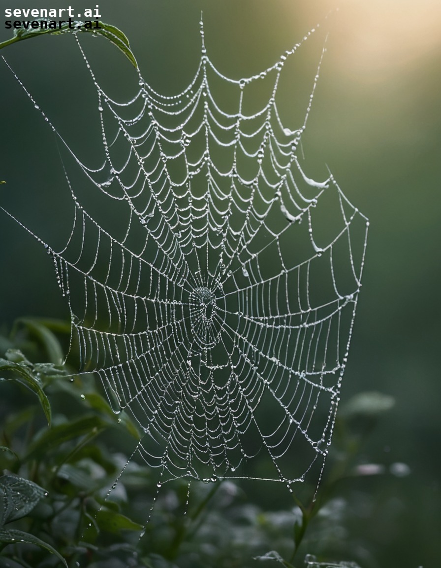 nature, spider web, morning dew, intricate design, beauty