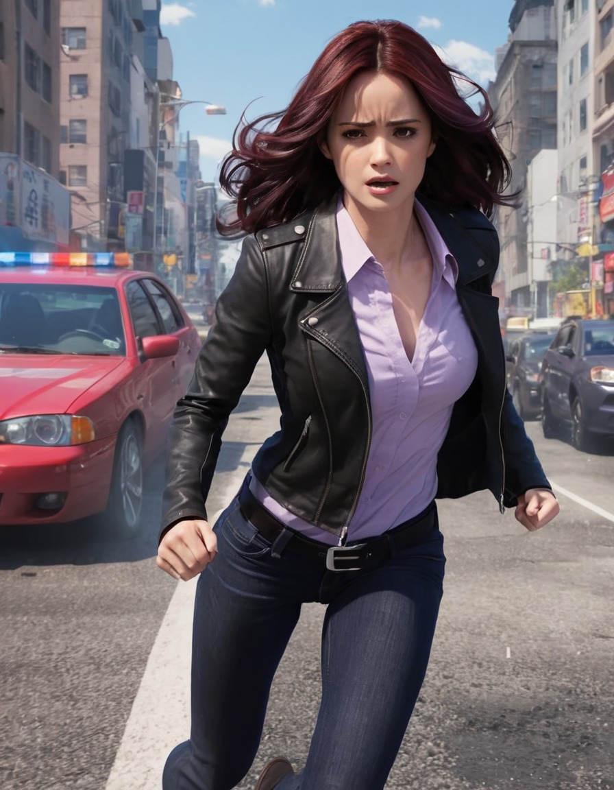 jessica jones, superhero, super strength, car, stop, action, power, marvel comics, anime, marvel