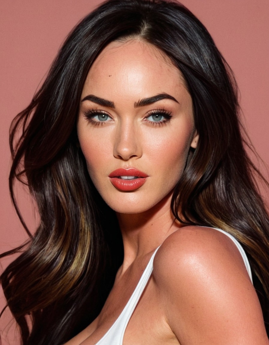 megan fox, celebrity, painting, humor, art, pop culture