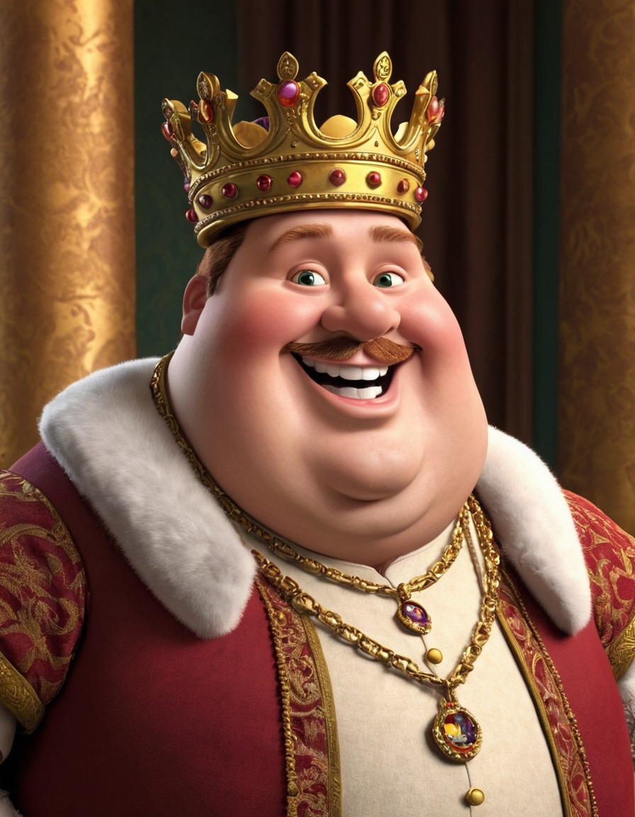 cartoon, henry viii, crown, humor, fat