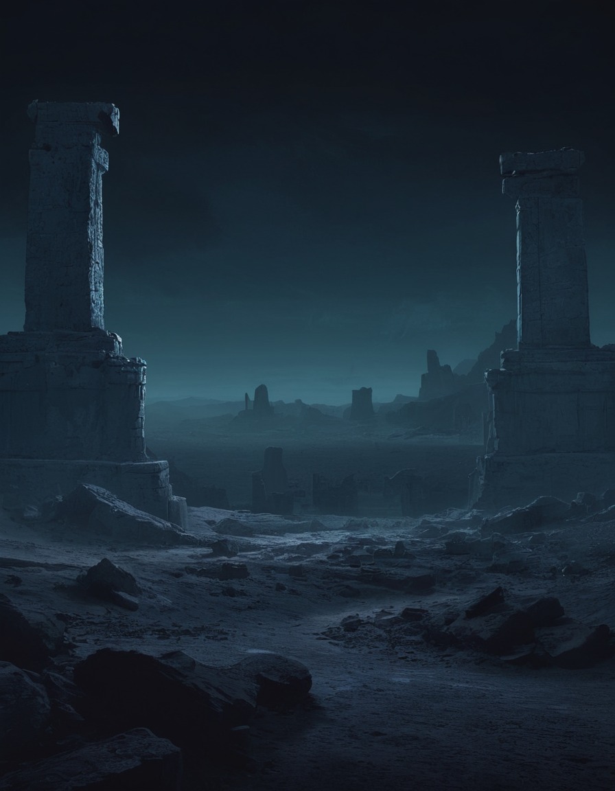 ruins, ancient, mysterious, vast, darkness, lovecraft, howard lovecraft