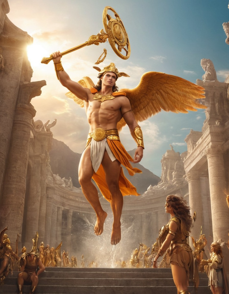 hermes, greek mythology, mythological figures, divine messenger, olympian gods, epic poetry, creative interpretation