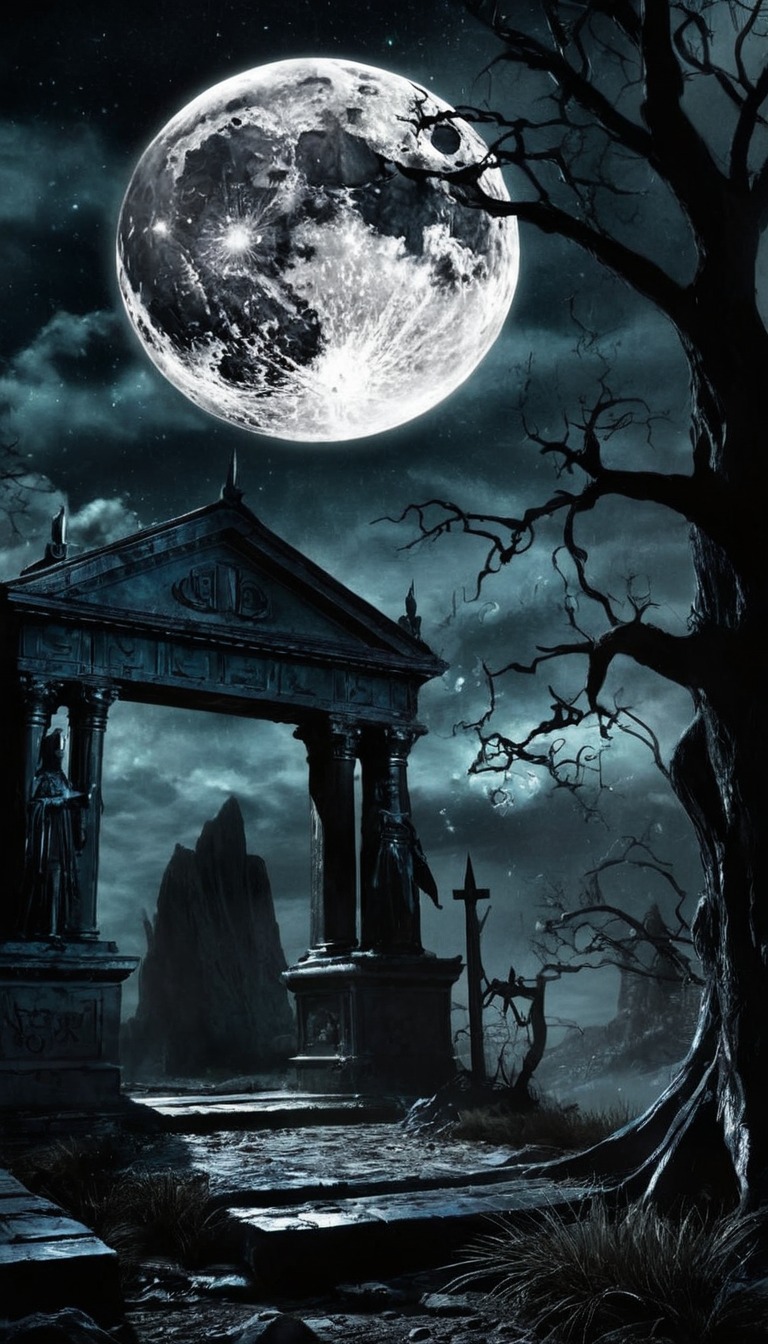 fantasy, fantasyillustration, halloween, tombstone, cemeterygraveyard, graveyardscene, hauntingbeauty