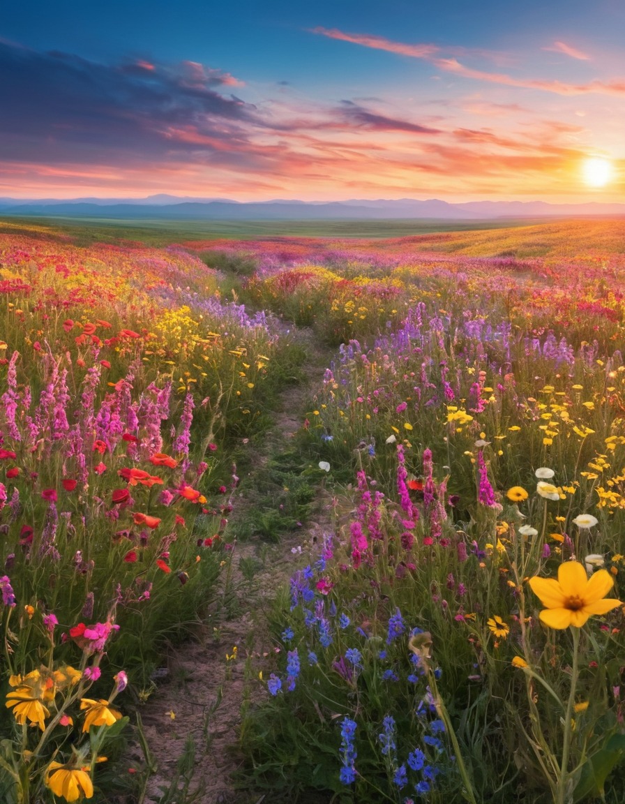 nature, wildflowers, landscape, colorful, outdoors